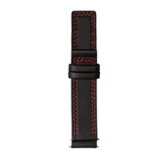 GV2 22mm Red Stitched Black Leather Strap