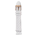 GV2 18mm White Quilted Leather Strap Rose Gold Buckle