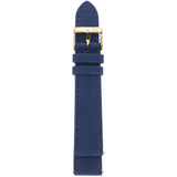 GV2 18mm Blue Handmade Italian Suede Strap Yellow Gold Buckle