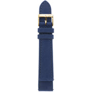 GV2 18mm Blue Handmade Italian Suede Strap Yellow Gold Buckle