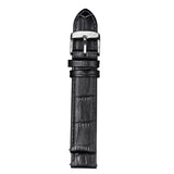 GV2 18mm Black Alligator Pattern Leather Strap Stainless Steel Buckle