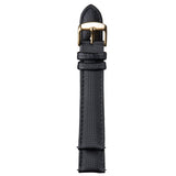 GV2 18mm Black Satin Leather Strap Yellow Gold Buckle