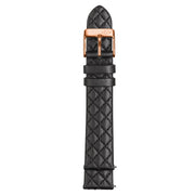 GV2 18mm Black Quilted Leather Strap Rose Gold Buckle