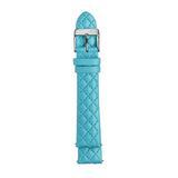 GV2 18mm Teal Quilted Leather Strap Stainless Steel Buckle