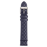 GV2 18mm Navy Blue Quilted Leather Strap Stainless Steel Buckle