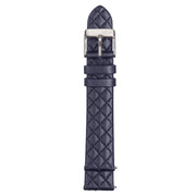 GV2 18mm Navy Blue Quilted Leather Strap Stainless Steel Buckle