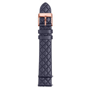 GV2 18mm Navy Blue Quilted Leather Strap Rose Gold Buckle