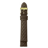 GV2 18mm Dark Brown Quilted Strap yellow Gold Buckle