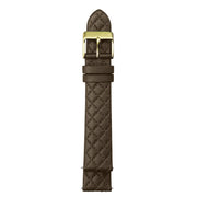 GV2 18mm Dark Brown Quilted Strap yellow Gold Buckle