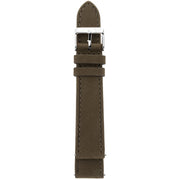 GV2 18mm Dark Brown Handmade Italian Suede Strap Stainless Steel Buckle