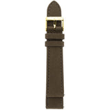 GV2 18mm Dark Brown Handmade Italian Suede Strap Yellow Gold Buckle