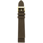 GV2 18mm Dark Brown Handmade Italian Suede Strap Yellow Gold Buckle